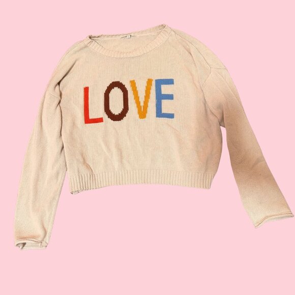 💕 Z SUPPLY “LOVE” Embroidered Cotton Knit Sweater (Size L) - Picture 2 of 7